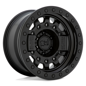 Black Rhino AVENGER BEADLOCK Matte Black W/ Black Hardware 17x8.5 -30 6x139.7mm 112.1mm - Wheelwiz