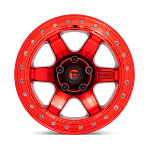 Fuel Offroad D123 BLOCK BEADLOCK Candy Red W/ Candy Red Ring 17x9 -15 5x127mm 71.5mm - Wheelwiz