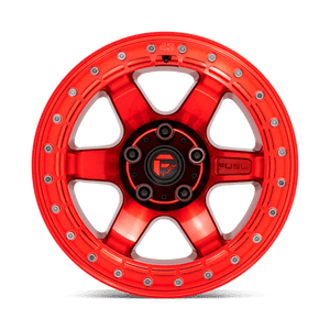 Fuel Offroad D123 BLOCK BEADLOCK Candy Red W/ Candy Red Ring 17x8.5 0 6x139.7mm 106.1mm - Wheelwiz