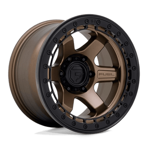 Fuel Offroad D124 BLOCK BEADLOCK Matte Bronze W/ M-black Ring 17x9 -15 6x139.7mm 106.1mm - Wheelwiz