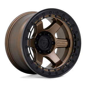Fuel Offroad D124 BLOCK BEADLOCK Matte Bronze With Matte Black Ring 17x9 -15 6x135mm 87.1mm - WheelWiz