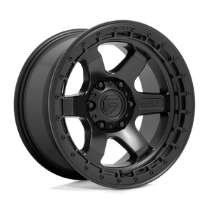 Fuel Offroad D750 BLOCK Matte Black W/ Black Ring 17x9 +1 6x139.7mm 106.1mm - Wheelwiz