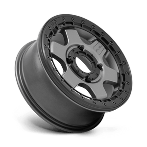 Fuel Offroad D923 BLOCK UTV BEADLOCK Matte Gun Metal W/ Black Ring 15x6 +38 4x137mm 110.1mm - Wheelwiz