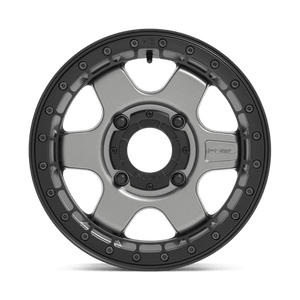 Fuel Offroad D923 BLOCK BEADLOCK Matte Gun Metal W/ Black Ring 15x6 +38 4x156mm 132mm - Wheelwiz