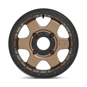 Fuel Offroad D924 BLOCK BEADLOCK Matte Bronze W/ Black Ring 15x6 +38 4x156mm 132mm - Wheelwiz