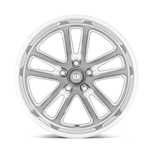 US MAG U130 BULLET Textured Gunmetal W/ Mill Edge 20x8 +1 5x114.3mm 72.6mm - Wheelwiz