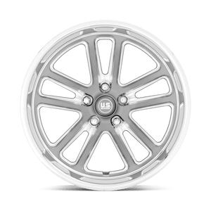 US MAG U130 BULLET Textured Gunmetal W/ Mill Edge 20x9.5 +1 5x120.65mm 72.6mm - Wheelwiz