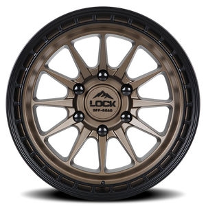 Lock Offroad Baja Matte Desert Bronze W/ Matte Black Ring 17x9 0 5x127mm 71.6mm