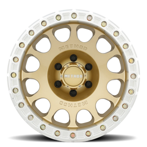 Method Race Wheels Beadlock MR105 Gold 17x9 -38 5x127mm 71.5mm - Wheelwiz