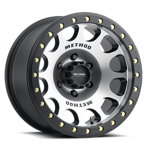 Method Race Wheels Beadlock MR105 Matte Black W/ Machined Face 17x9 -38 6x139.7mm 108mm