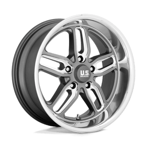 US MAG U129 CTEN Matte Gun Metal Milled 22x8.5 +1 5x127mm 78.1mm - Wheelwiz
