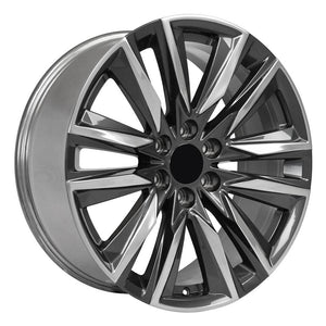 OE Wheels Replica CA91 Gunmetal with Polished Face 22x9.0 +28 6x139.7mm 78.1mm