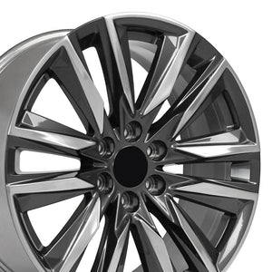 OE Wheels Replica CA91 Gunmetal with Polished Face 22x9.0 +28 6x139.7mm 78.1mm