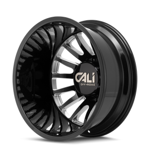 Cali Off-road SUMMIT DUALLY Gloss black milled 22x8.25 -232 8x210mm 154.2mm - Wheelwiz