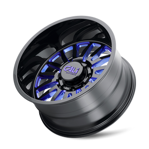 Cali Off-road SUMMIT Gloss black milled prism blue 20x10 -25 6x139.7mm 106mm - Wheelwiz