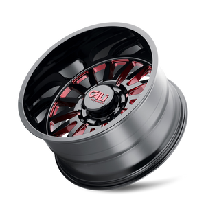 Cali Off-road SUMMIT Gloss black milled prism red 20x10 -25 8x170mm 125.2mm - Wheelwiz
