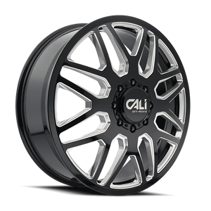 Cali Off-road INVADER DUALLY Gloss black milled 22x8.25 -232 8x165.1mm 121.3mm - Wheelwiz
