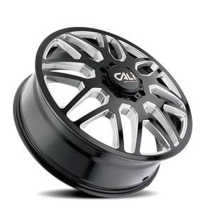 Cali Off-road INVADER DUALLY Gloss black milled 24x8.25 +115 8x165.1mm 121.3mm - Wheelwiz