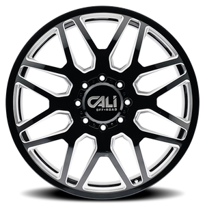 Cali Off-road INVADER DUALLY Gloss black milled 22x8.25 -192 8x210mm 154.2mm - Wheelwiz
