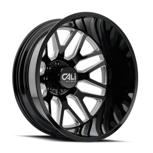Cali Off-road INVADER DUALLY Gloss black milled 24x8.25 +115 8x165.1mm 121.3mm - Wheelwiz