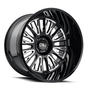 Cali Off-road VERTEX Gloss black milled 22x12 -44 8x170mm 125.2mm - Wheelwiz