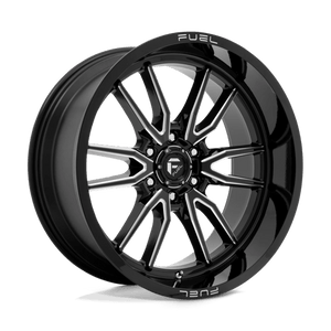 Fuel Offroad D761 CLASH Gloss Black Milled 22x10 -18 6x139.7mm 106.1mm - Wheelwiz