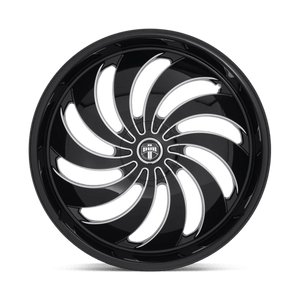DUB S242 COJONES Gloss Black Milled 24x9 +25 5x114.3|5x120mm 72.6mm - Wheelwiz