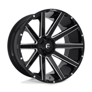 Fuel Offroad D615 CONTRA Gloss Black Milled 24x12 -44 6x135|6x139.7mm 106.1mm - Wheelwiz