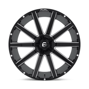 Fuel Offroad D615 CONTRA Gloss Black Milled 24x12 -44 6x135|6x139.7mm 106.1mm - Wheelwiz