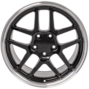 OE Wheels Replica CV04 Black with Machined Lip 18x10.5 +56 5x120.65mm 70.3mm