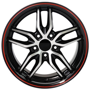 OE Wheels Replica CV18A Black Machined Redline 17x9.5 +54 5x120.65mm 70.3mm - Wheelwiz