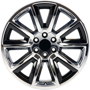 OE Wheels Replica CV73 Chrome with Black 20x8.5 +24 6x139.7mm 78.1mm - Wheelwiz