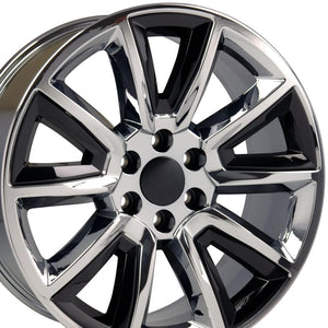 OE Wheels Replica CV73 Chrome with Black 20x8.5 +24 6x139.7mm 78.1mm - Wheelwiz