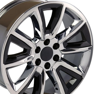 OE Wheels Replica CV73 Chrome with Black 20x8.5 +24 6x139.7mm 78.1mm - Wheelwiz