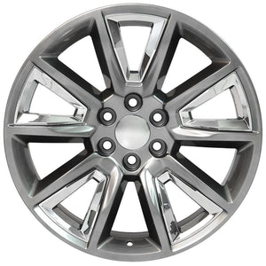 OE Wheels Replica CV73B Hyper Black with Chrome Insert 22x9.0 +24 6x139.7mm 78.1mm - Wheelwiz