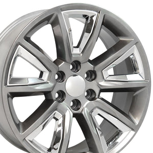 OE Wheels Replica CV73B Hyper Black with Chrome Insert 22x9.0 +24 6x139.7mm 78.1mm - Wheelwiz