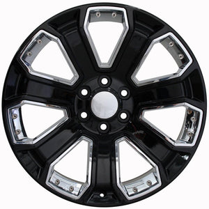 OE Wheels Replica CV93B Black with Chrome 22x9.0 +24 6x139.7mm 78.1mm