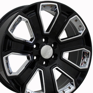 OE Wheels Replica CV93B Black with Chrome 22x9.0 +24 6x139.7mm 78.1mm