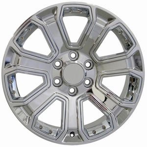 OE Wheels Replica CV93B Chrome with Chrome Insert 22x9.0 +24 6x139.7mm 78.1mm - Wheelwiz