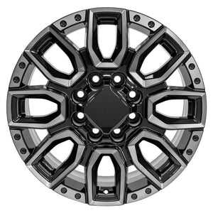 OE Wheels Replica CV97B Black Milled Edge with Tinted Clear 20x8.5 +47 8x180mm 124.1mm - Wheelwiz