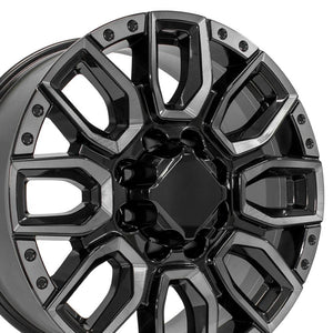 OE Wheels Replica CV97B Black Milled Edge with Tinted Clear 20x8.5 +47 8x180mm 124.1mm - Wheelwiz