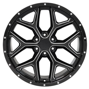 OE Wheels Replica CV98 Black with Milled Edge 22x9.5 +24 6x139.7mm 78.1mm - Wheelwiz