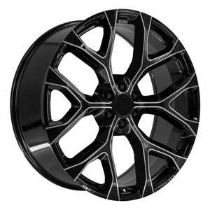 OE Wheels Replica CV98B Black with Milled Edge 26x10.0 +24 6x139.7mm 78.1mm