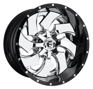 Fuel Offroad D240 CLEAVER Chrome Plated Gloss Black Lip 22x12 -44 8x180mm 124.2mm - 2 PIECE - Wheelwiz
