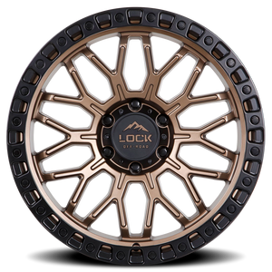 Lock Offroad Combat Matte Bronze W/ Matte Black Ring 17x9 +1 6x139.7mm 106.2mm