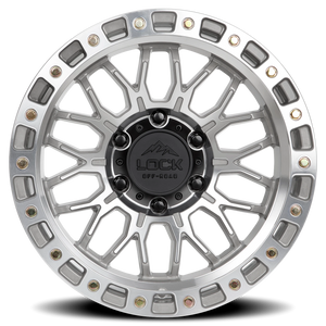 Lock Offroad Combat Machined Silver W/ Clear Coat 17x9 -12 5x127mm 71.5mm