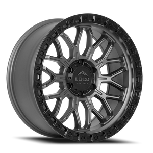 Lock Offroad Combat Matte Grey W/ Matte Black Ring 17x9 -12 5x127mm 71.5mm