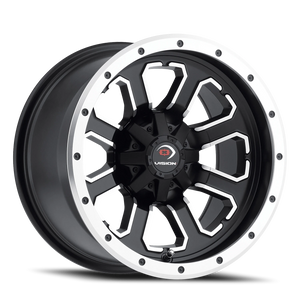 Vision Wheel 548 Matte Black Machined Face 12x8 -10 4x101.6mm 74.6mm - Wheelwiz