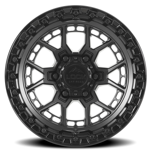 Lock Offroad Commando Matte Black W/ Gloss Black Ring 20x9 0 6x139.7mm 106.2mm