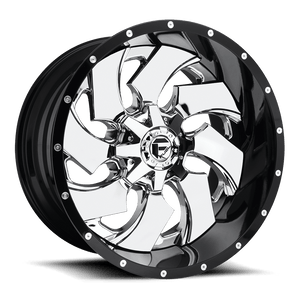 Fuel Offroad D240 CLEAVER Chrome Plated Gloss Black Lip 22x10 -13 8x165.1mm 125.1mm - 2 PIECE - WheelWiz